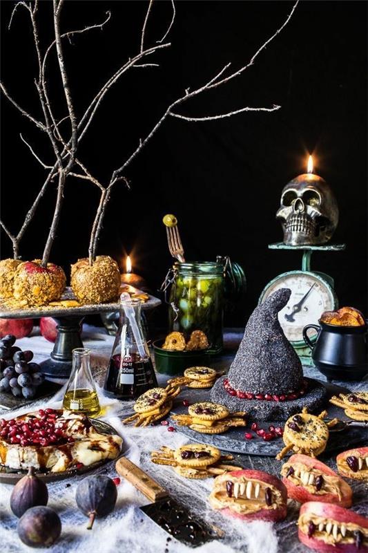 Halloween -ruoka lastenjuhlat välipalat sormiruoka koristele kylmän juhlan buffet