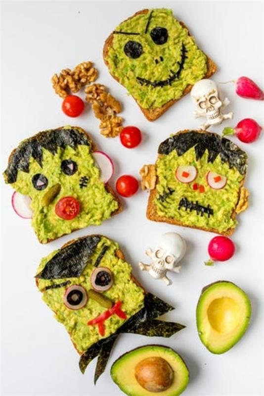 Halloween -ruoka lastenjuhlat välipaloja pikaruokaa avokadopullat
