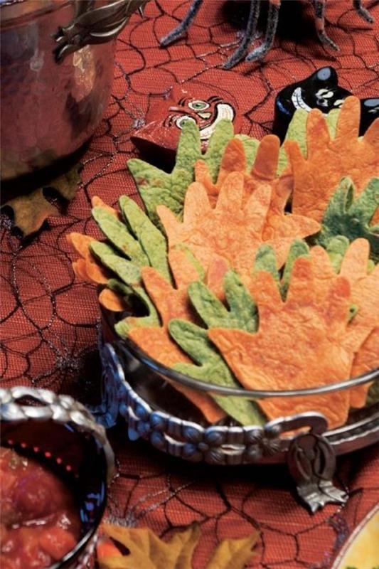 Halloween -ruoka lapsille terveelliset välipalat sormiruoka kylmä kädenjälki