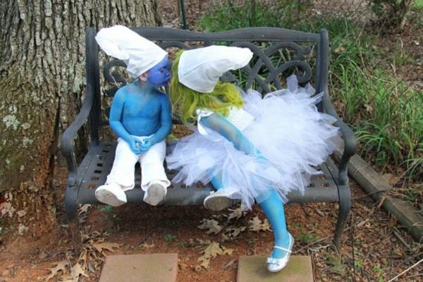 Halloween smurffit lasten pukusuunnittelut juhlava sininen smurffi