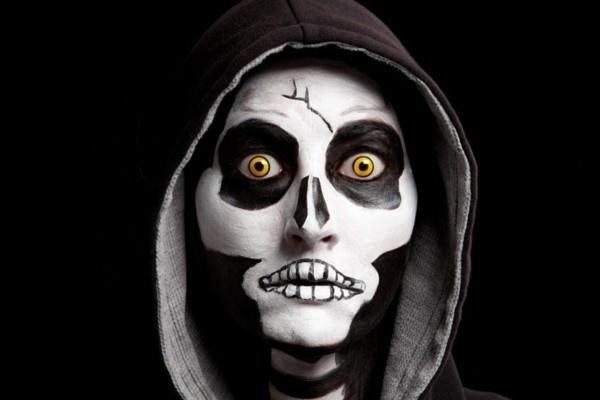Halloween-piilolinssit silmät terve Halloween-meikki musta valkoinen