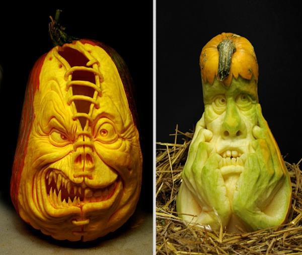 Halloween suunnittelee kurpitsan veistostaiteen ajattelijaa