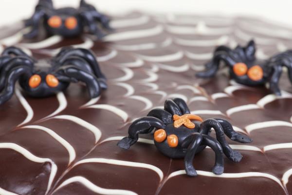 Halloween juhla ruoka lasite kakku verkko hämähäkki