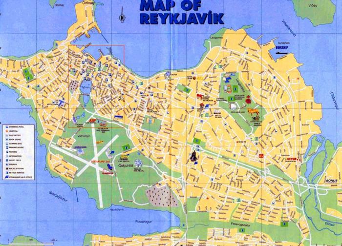 Pääkaupunki Islanti Reykjavík maamerkit kaupungin kartta