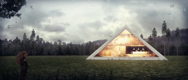 Talo pyramidin muotoinen valaistusasunto