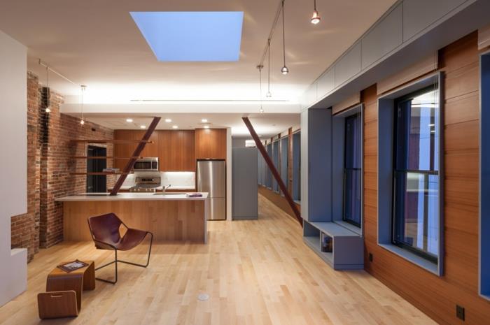 Hayden Building Boston Loft Apartment Teollisuuskalusteet Tiiliseinä