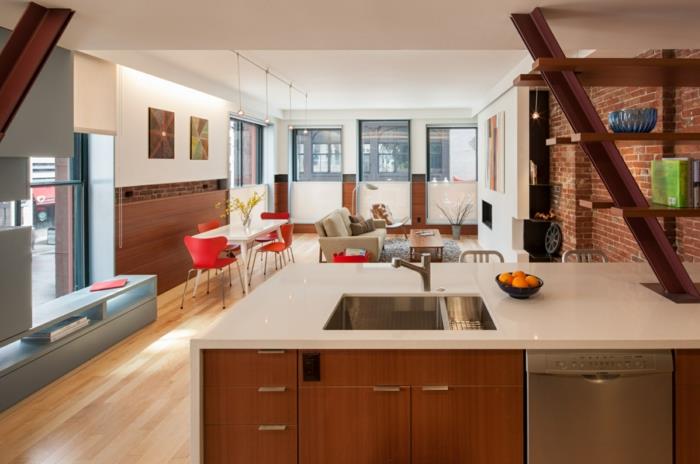 Hayden Building Bostonin loft -asunto teollisen tyylin huonekalut