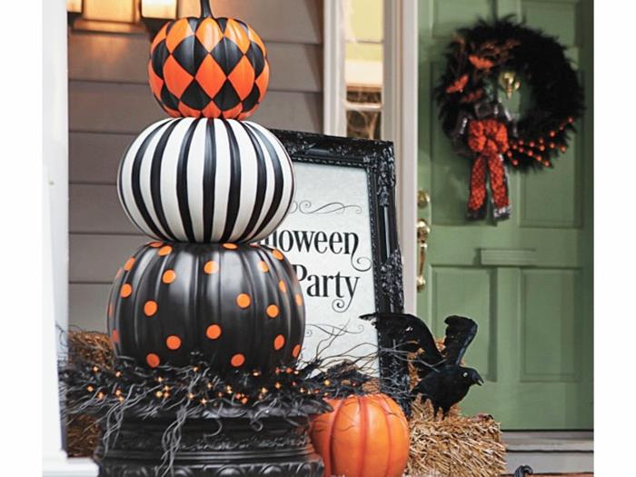 Helloween koristeelliset mustat kurpitsat