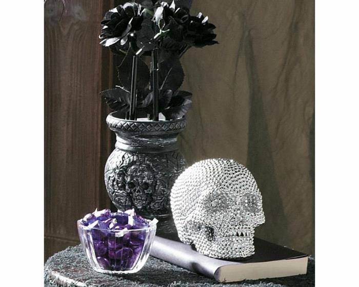 Helloween deco valkoinen musta pääkallo jalo