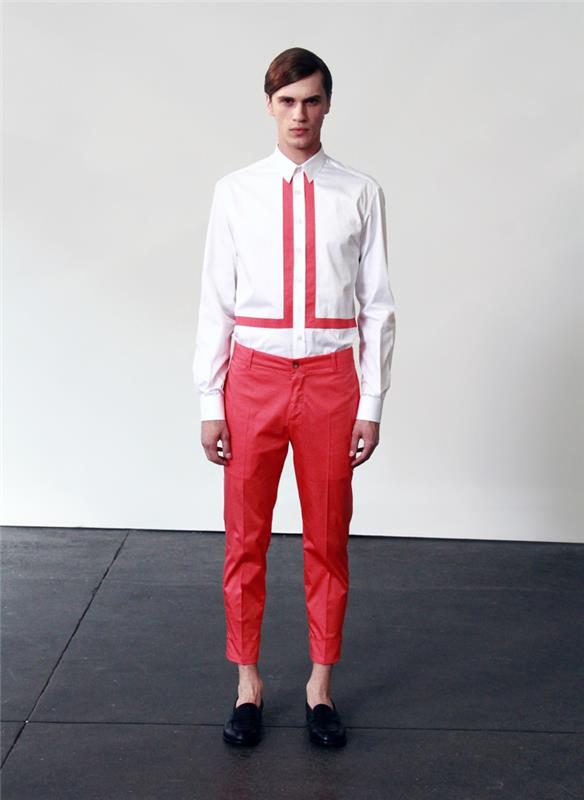 Miesten housut 2016 trendit värit modernit housut miehet punaiset housut