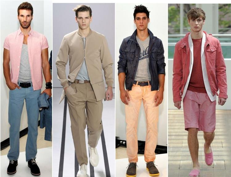 Miesten housut 2016 trendit pastellivärit modernit housut miehet
