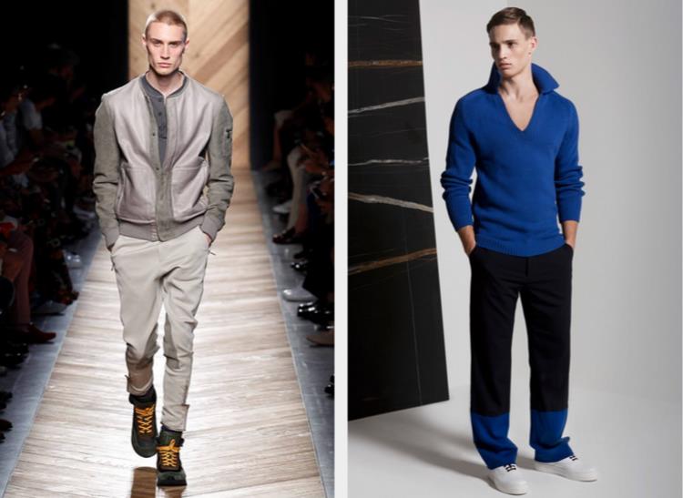 Miesten housut, trendit, modernit housut, nykyinen catwalk -muoti