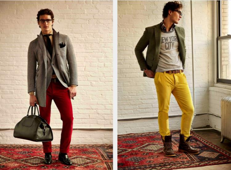 Miesten housutrendit lämpimät värit modernit housut