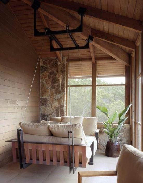 Riippuva sänky katetulla verannalla on erittäin tyylikäs ja mukava
