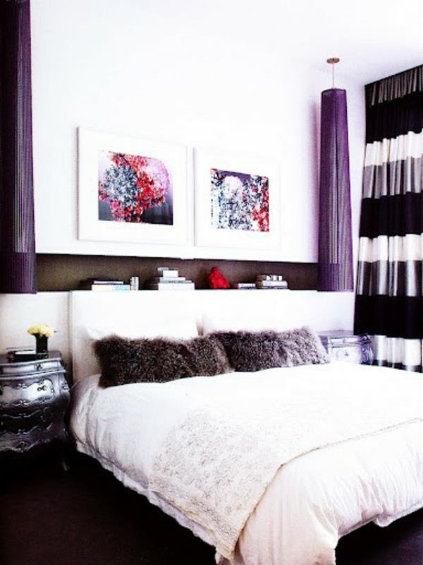 Riippuva sängyn valaisin-koriste-valkoinen-violetti