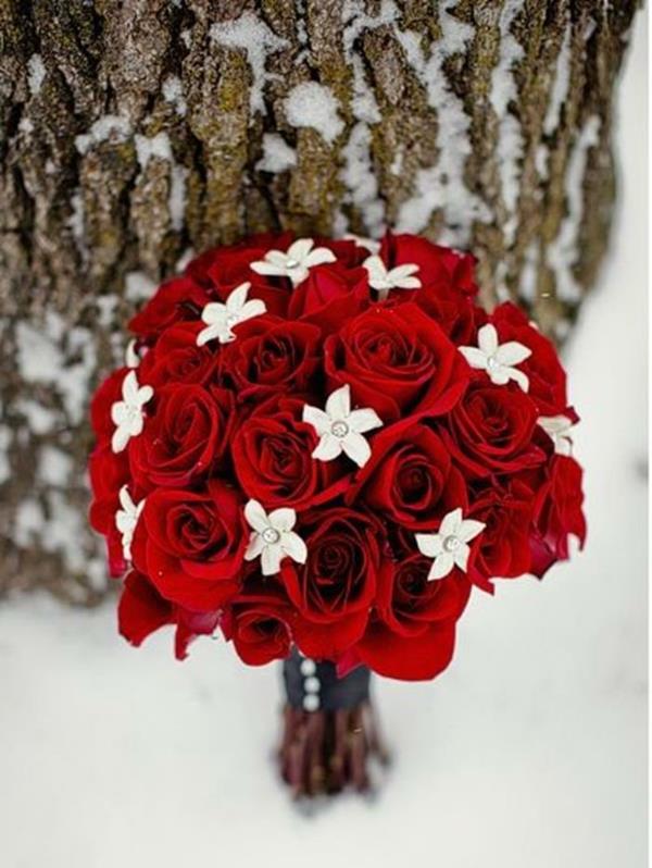 Häät kukat morsiuskimput kuvat valkoinen punainen