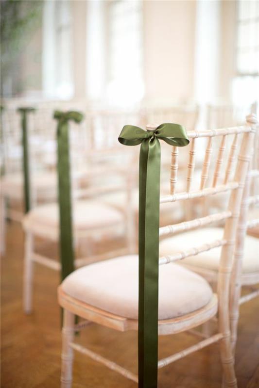 Hääjuhlaideat vihreät jouset tuolit koristavat häät koristeet tekevät itsestäsi