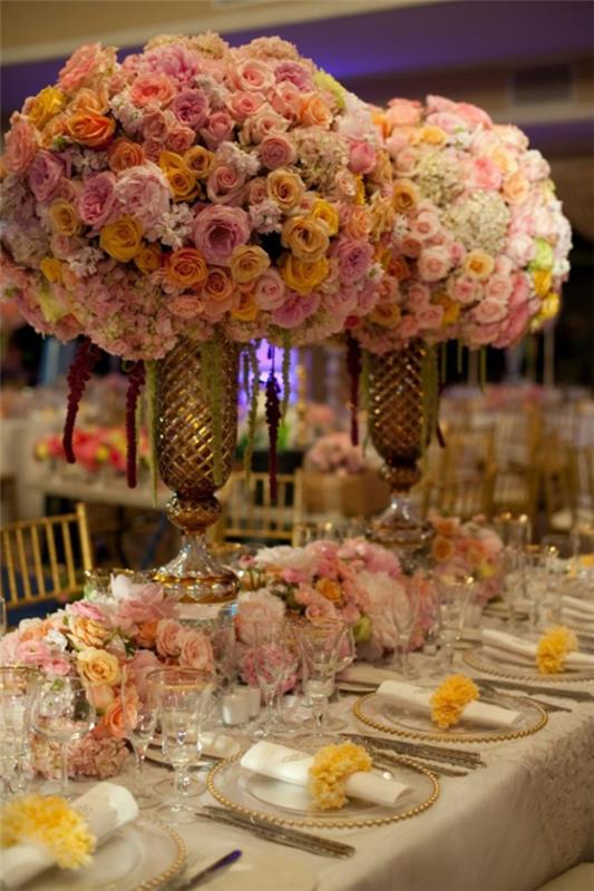 kukat valaistus kiiltävä suuri häät pöytä koristelu