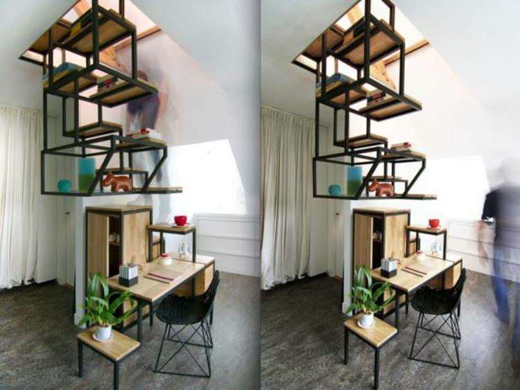 Kotitoimiston työpöydän suunnittelu käytännölliset portaat