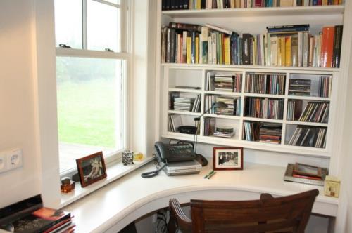 Kotitoimisto pöytä puu puhelin ikkuna päivittäinen kirjoituspöytä