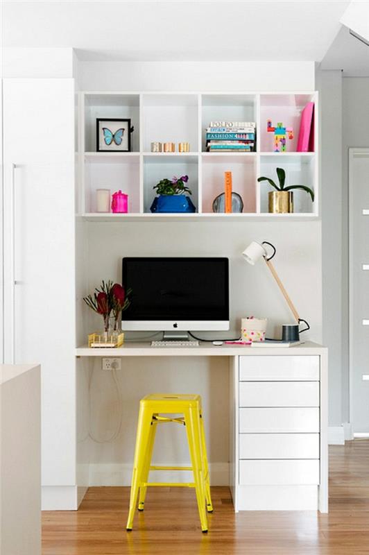Kotitoimiston huonekalut työpöytähylly perustaa pienen toimiston