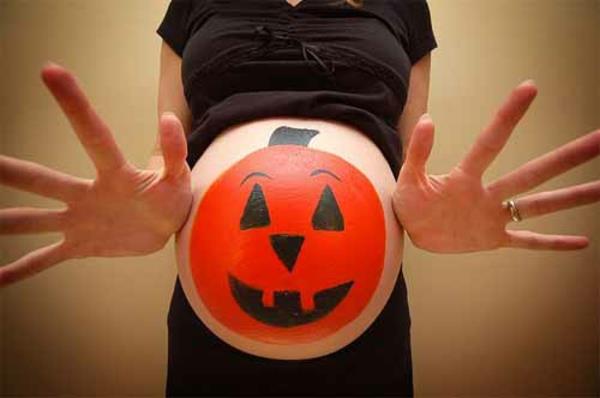 Kauhu Halloween kuvat vatsa raskaana kauhu
