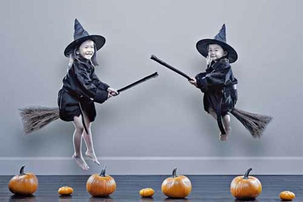 Kauhu Halloween kuvat lapset noidat