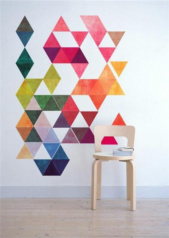 Ideoita luovaan seinäsuunnitteluun geomeeristen värien avulla