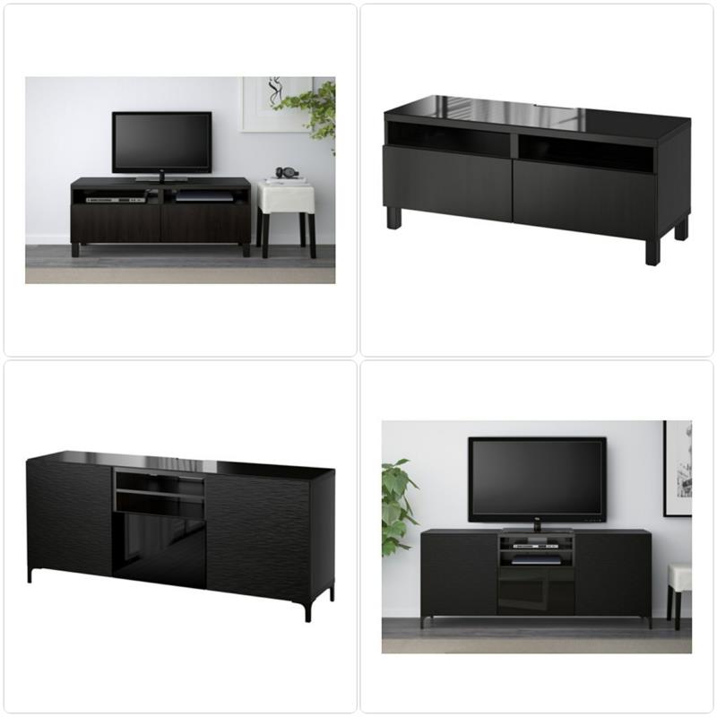Ikea Besta Furniture Ikea TV Huonekalut Sivupöydät musta