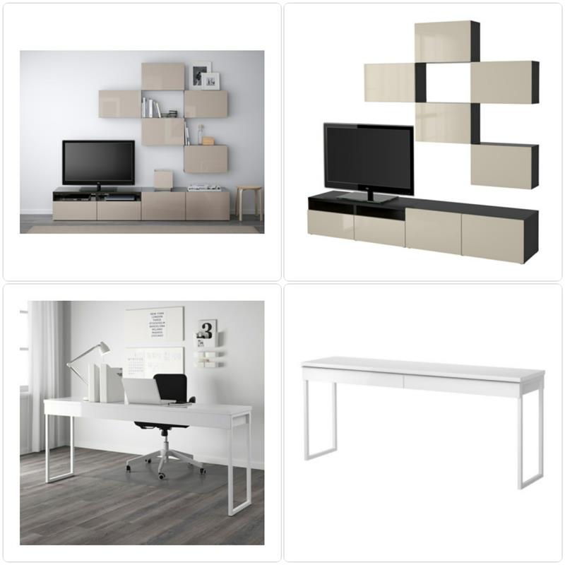 Ikea Besta -kalusteet Ikea -TV -huonekalut ja -pöytä