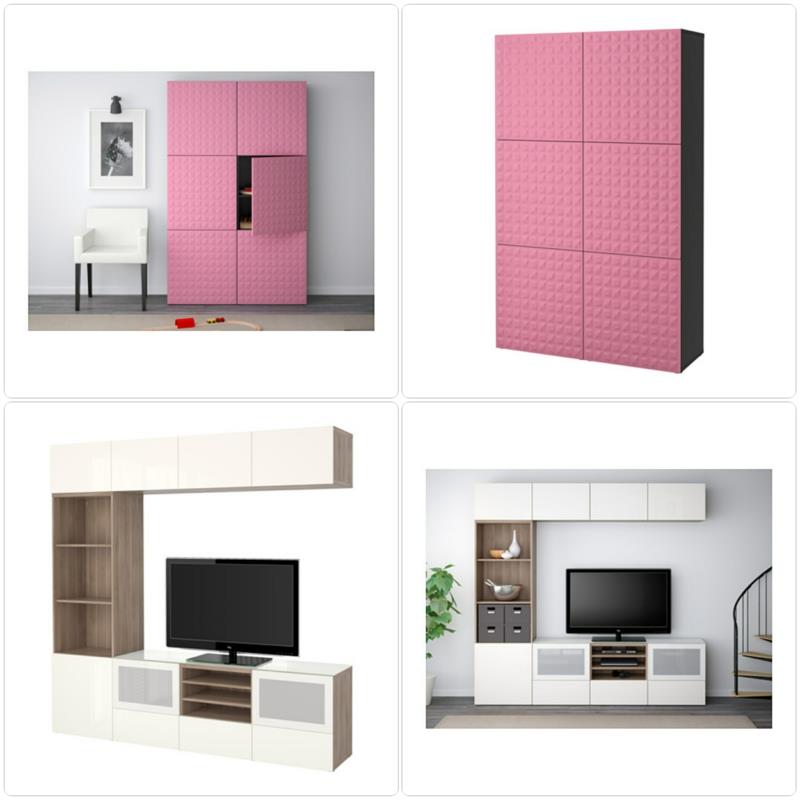 Ikea Besta kaappi vaaleanpunaiset huonekalut Ikea TV -huonekalut