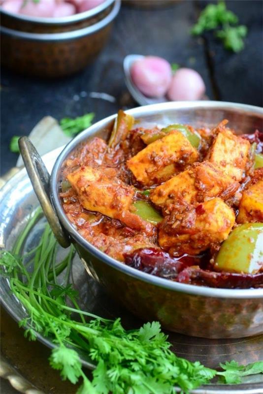 Intialainen ruoanlaitto Intialainen ruoka Karahi paneer