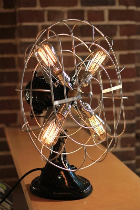 Teollinen muotoilu huonekalut teollinen lamppu pöytälamppu tuuletin