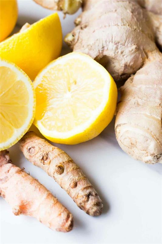 Ginger Shot Resepti Sitruunamehun ainesosat