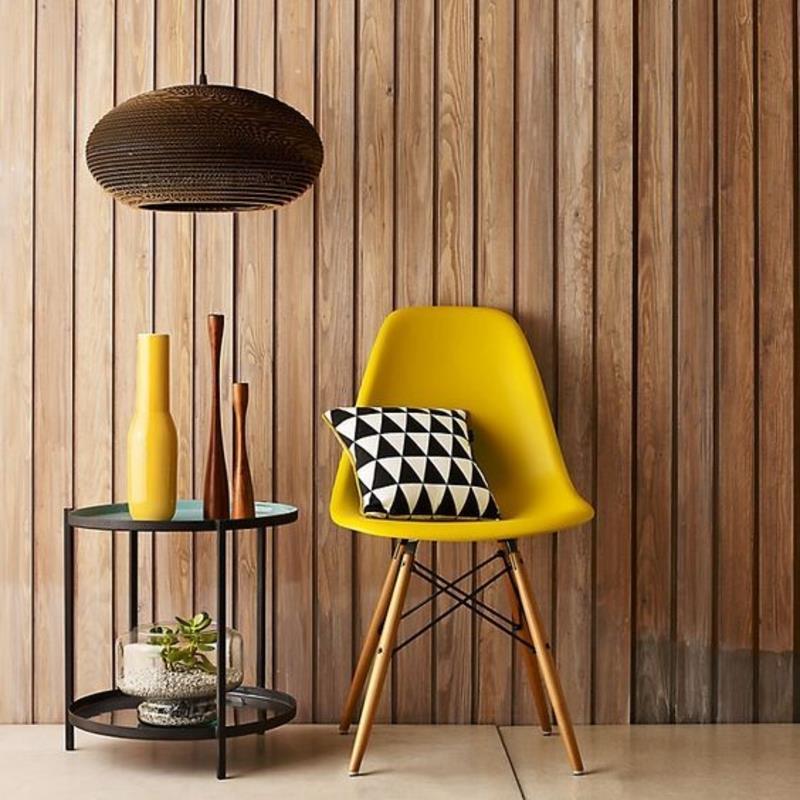 Suunnittele sisustus olohuoneen huonekalut Eames Tuoli keltainen kodin tarvikkeet