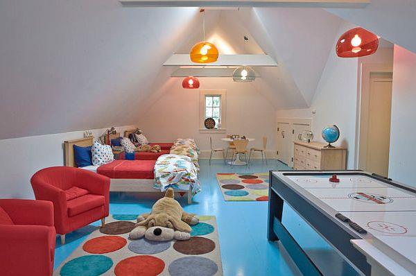 Innovatiivisia suunnittelijaideoita lastenhuoneen nojatuolille-punainen-leikkisä