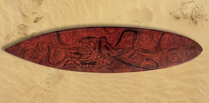 Jarryn Dower Art and Design vanha surffilauta maali kalmari