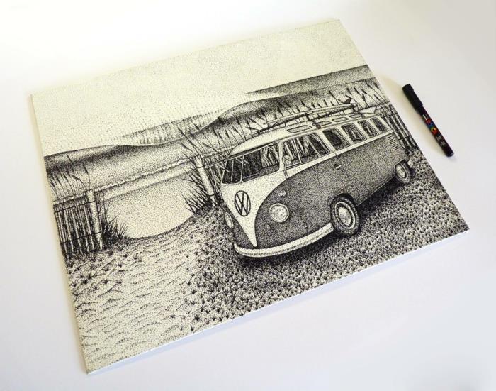 Jarryn Dower Art Design taideteos vw -piirustus