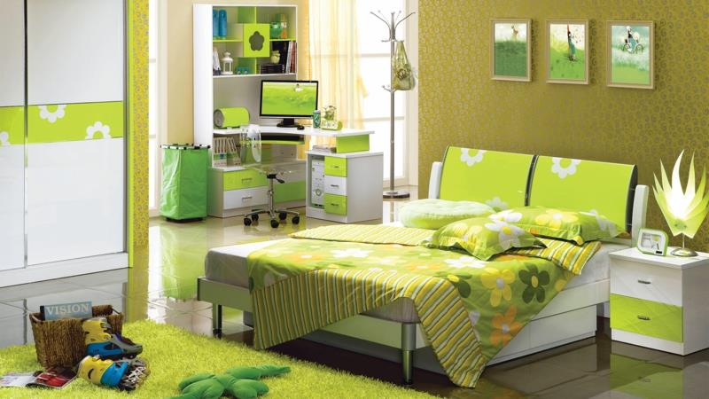 Nuorten huoneideat nuorten huonekalut vihreä lasten vuodevaatteet