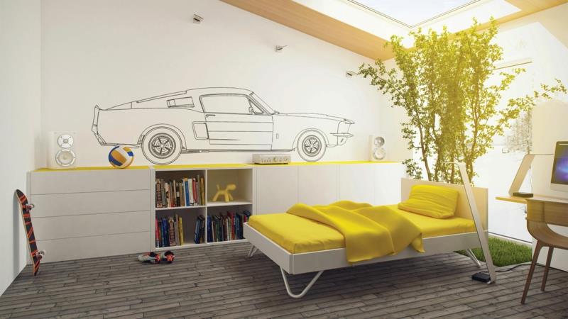 Pojat teini -ikäiset ideat teini -ikäisten huonekalut seinäsuunnittelu auto