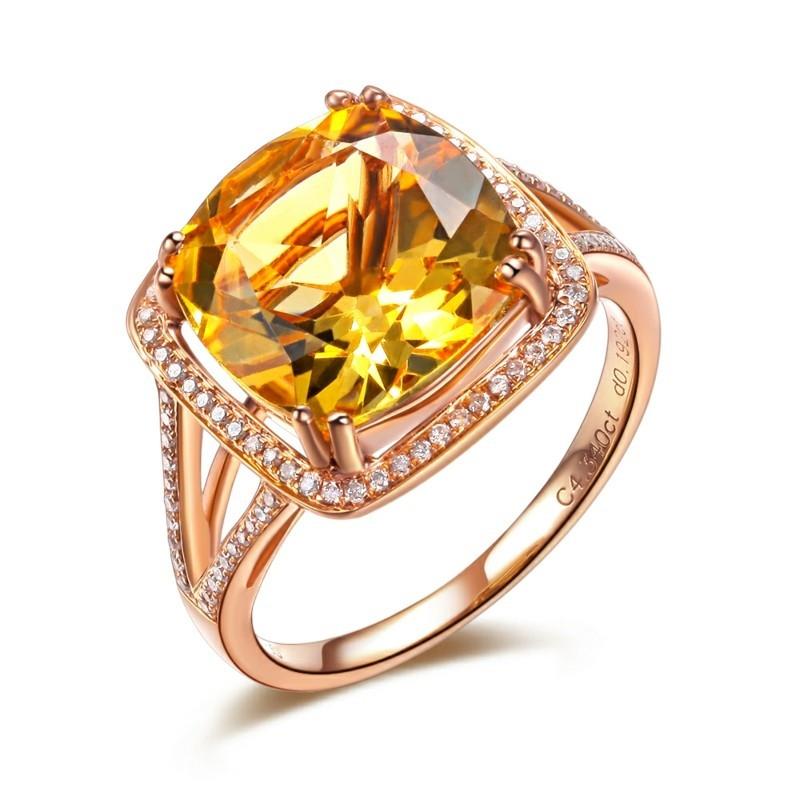 Neitsyt Zodiac Jalokivet Keltainen Topaz Ring