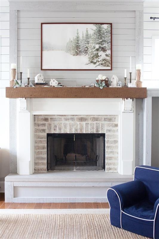 Mantelpiece maalaus luminen maisema