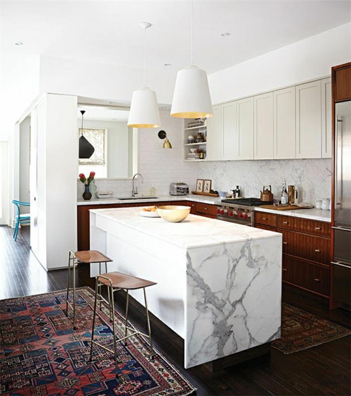 Keittiösuunnittelu Suunnittele modernit keittiöt marmorikeittiö