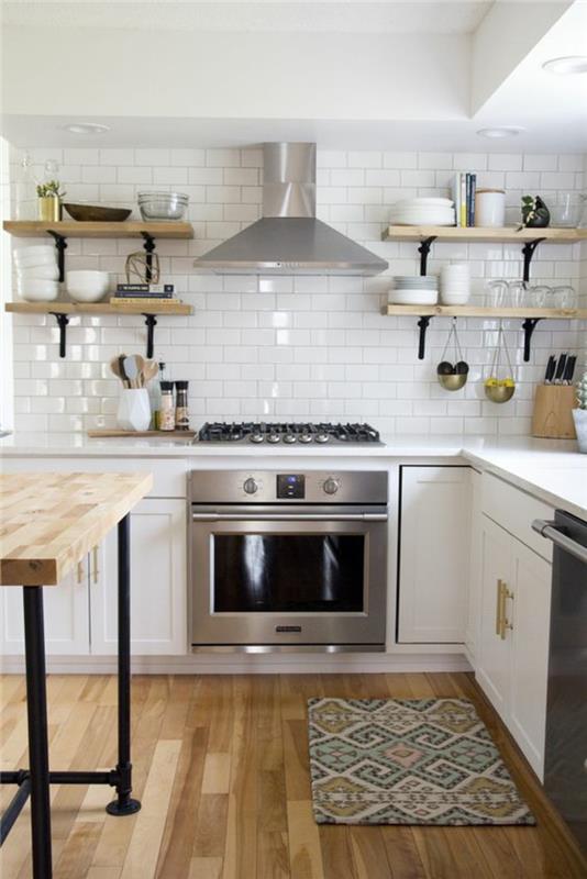Keittiön suunnittelu nykyiset trendit keittiö kuvat keittiö laatat seinä valkoinen