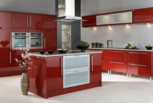 Keittiösuunnittelu sisäänrakennetut keittiöt kiiltävät punaiset jousen oksat