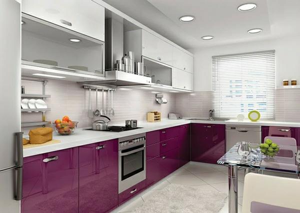 Keittiön suunnittelumenetelmä keittiöt kiiltävä violetti