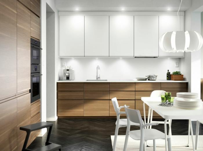 Keittiön suunnittelu Ikean keittiöt puu valkoinen moderni sileä