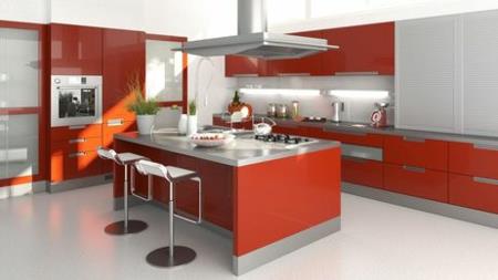 Punainen keittiö keittiö trendit 2014 suunnittelu moderni