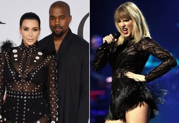 Kim Kardashian Taylor Swift Kanye West Hiljainen sota lavalla ja sen ulkopuolella