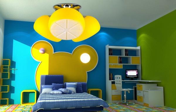 Lastenhuoneen kattovalaisin suunnittelija keltaiset värit